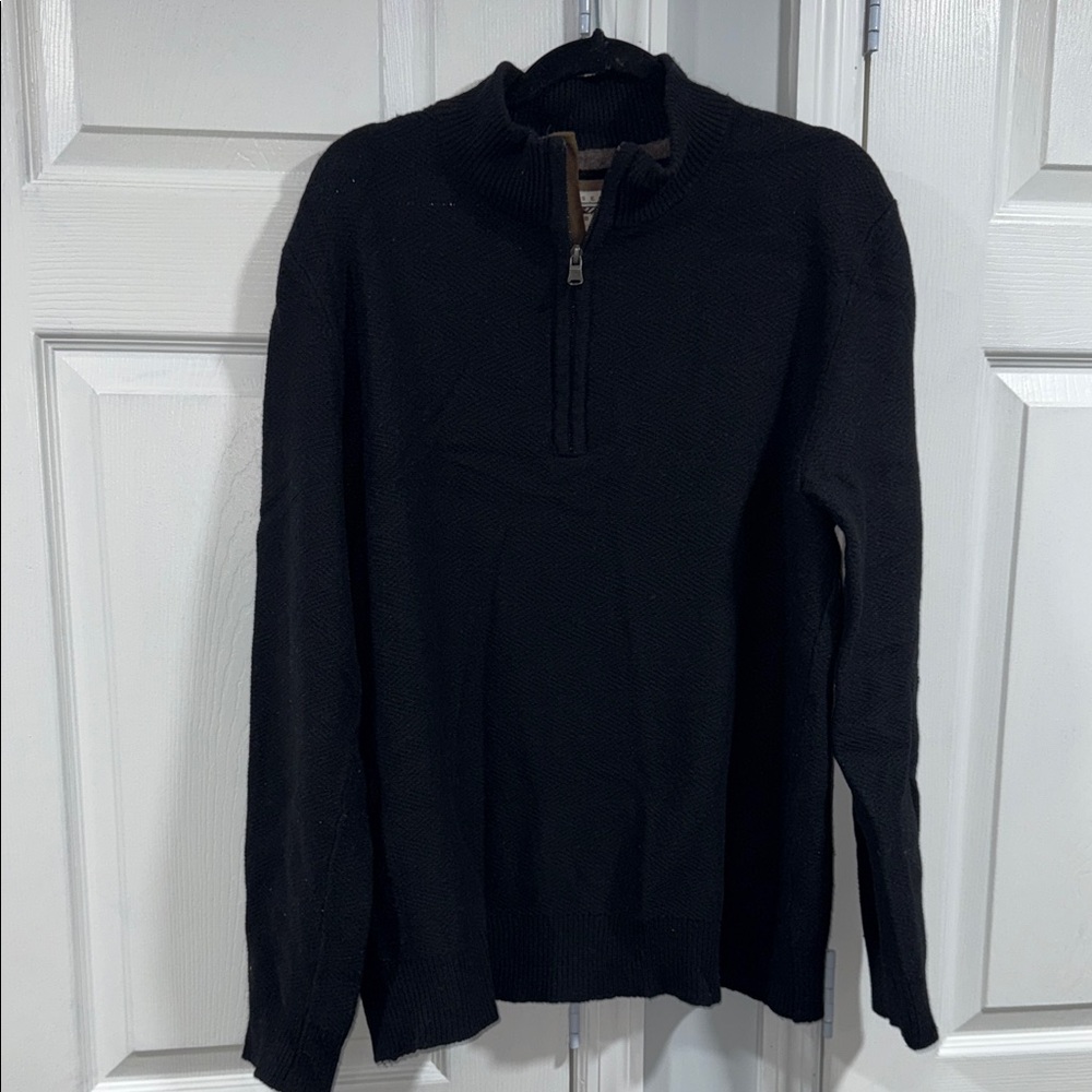 Joseph Abboud Men's Black Zip-Up Sweater